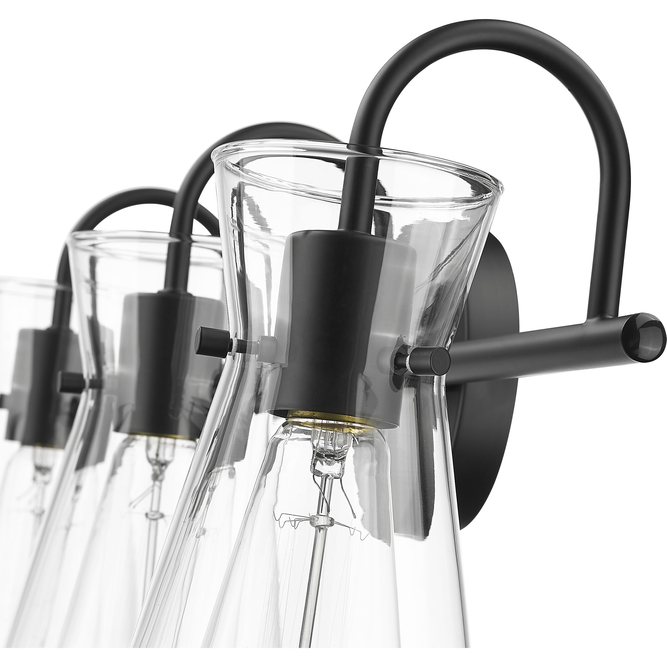 Camellia 3 Light 22 inch Matte Black Bathroom Vanity Light Wall Light